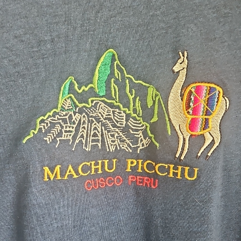 Navy Machu Picchu Peru Graphic T-Shirt - Picture 2 of 9